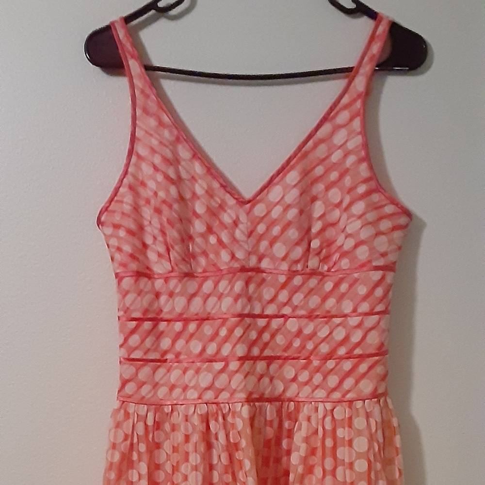 Amanda Lane Orange POLKA-DOT DRESS Size 6